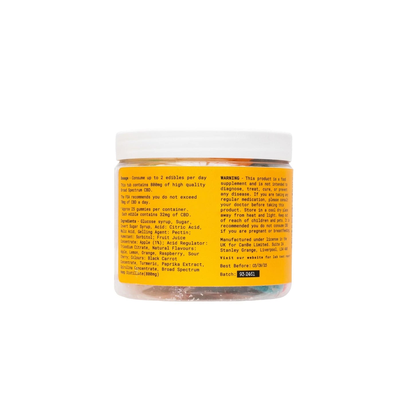 CanBe CBD Edibles CanBe CBD Gummie Bears 800mg (Small Tubs)